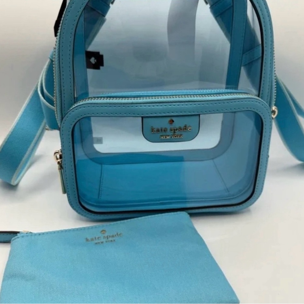 NWT Kate Spade Clare See Through Small Backpack 
Color Blue Agate Multi - Picture 5 of 8
